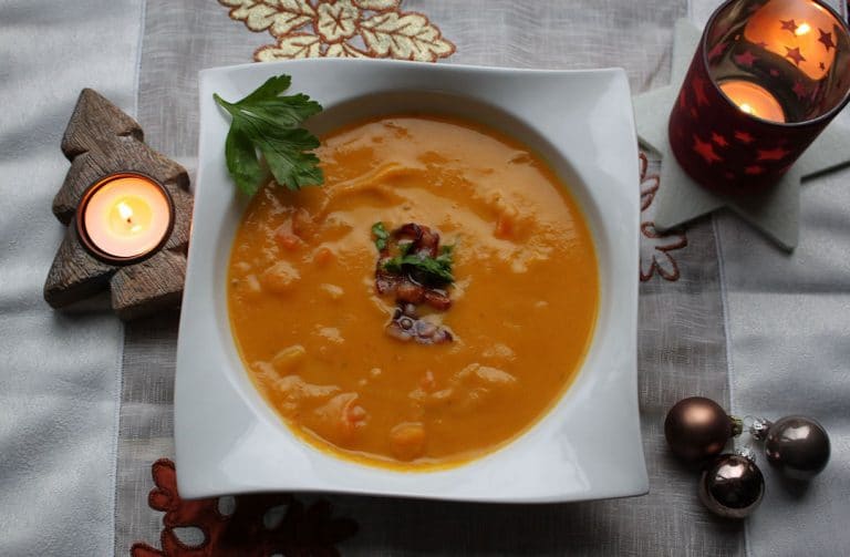 Suppe Zu Scharf Was Nun Süßkartoffelsuppe mit Bacon | Futterattacke.de