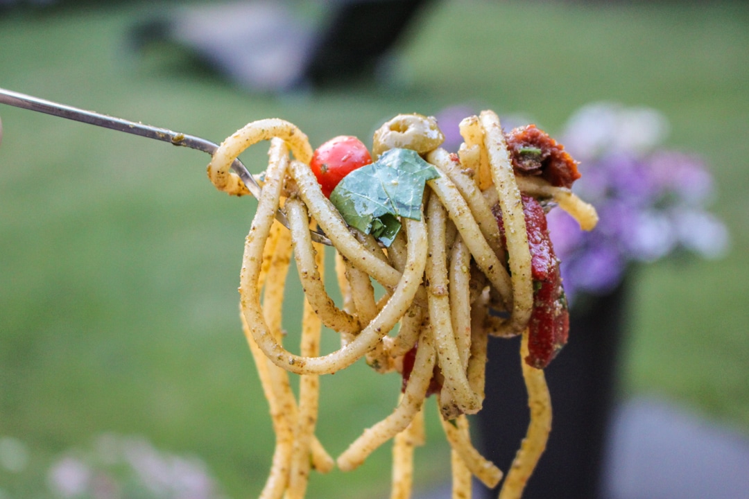 mediterraner Spaghettisalat