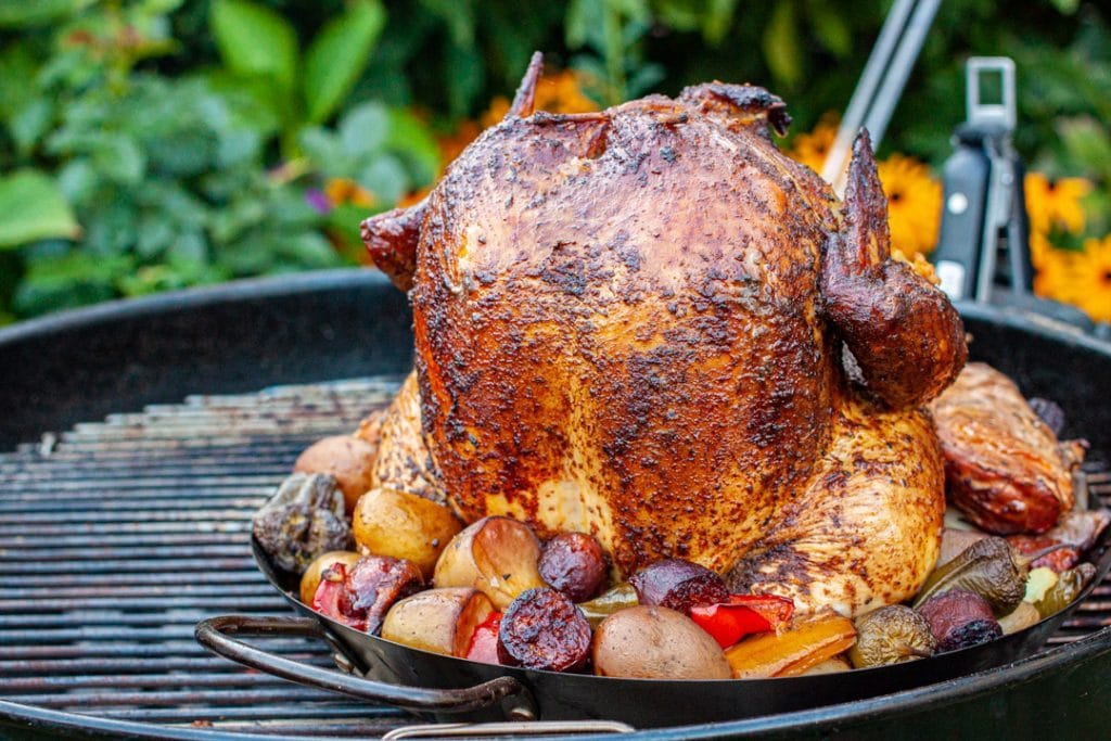 Bierhuhn auf dem Grill