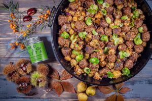 Hackbällchen Rosenkohl Pfanne