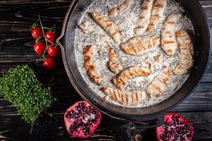 Hähnchen in Weissweinsauce aus dem Dutch Oven