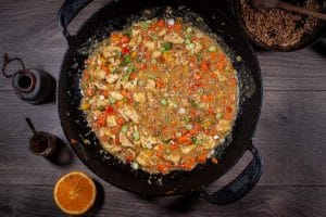 Orangen Hühnchen aus dem Wok