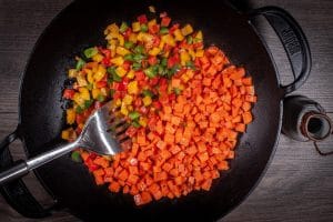 Gemüse im Wok