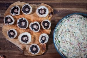 Champignons mit Serrano Schinken