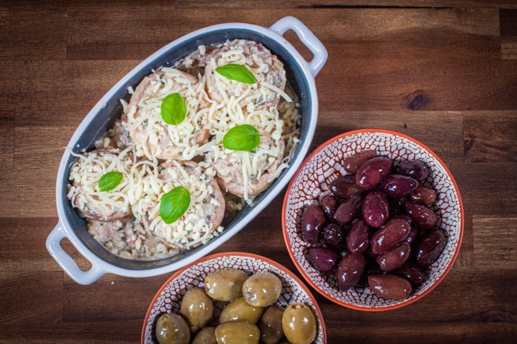 Champignons mit Serrano Schinken