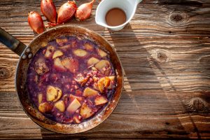 Bratkartoffeln mit Rotwein