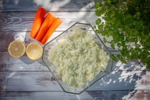 Weißkraut geraspelt für den Cole Slaw