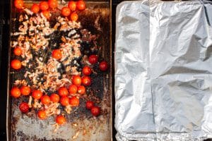 Bacon und Kirschtomaten auf der Plancha