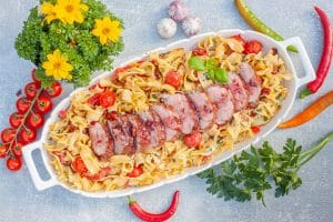 Schweinefilet auf Pasta