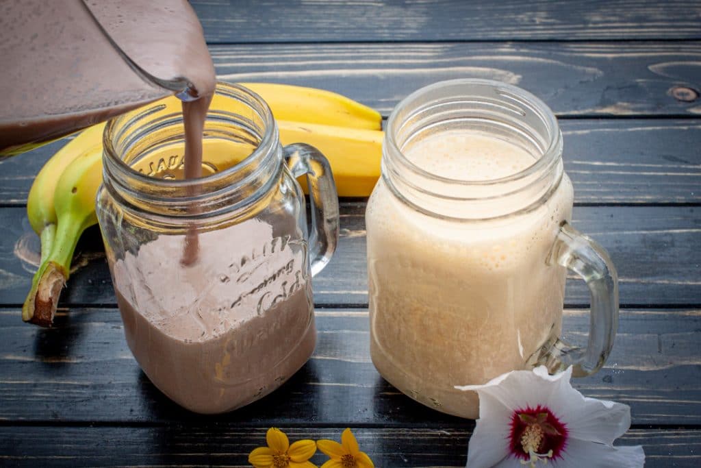 Bananen Milchshake und Schokoladen Milchshake