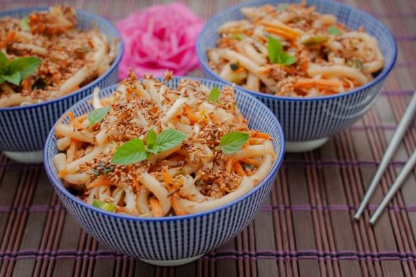 vegane Udon Pfanne