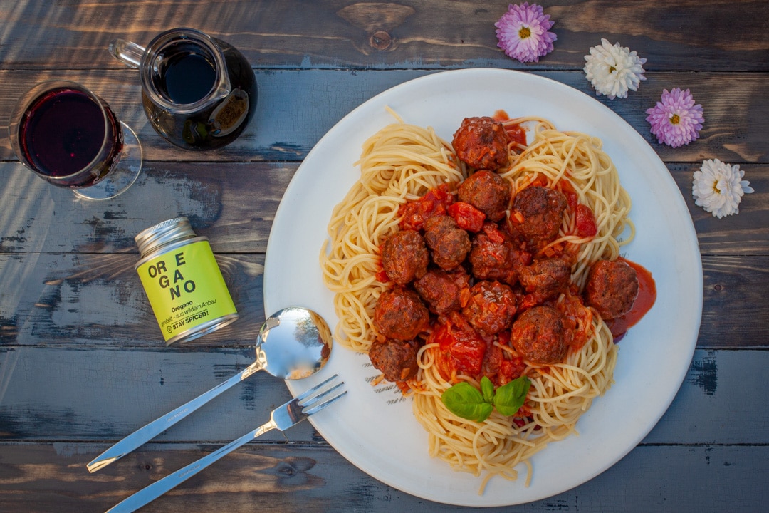 Hackbällchen mit Spaghetti