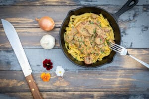 Filettopf mit Bandnudeln