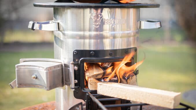 Raketenofen mit Edelstahl (Rocket Stove)