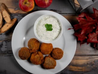 frittierte Champignons mit Knoblauch Dip